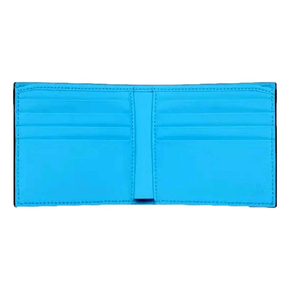 Gucci GG Embossed Leather Bifold Wallet in Neon Blue Rubber Effect - Picture 2 of 5